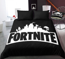 Load image into Gallery viewer, 3D Cartoon Bedding Suit Fortnites Quilt Cover Fortress Night Printed Bed Spead Child Bedroom Bed Duvet Cover Bedclothes 3pcs Set