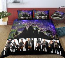 Load image into Gallery viewer, 3D Cartoon Bedding Suit Fortnites Quilt Cover Fortress Night Printed Bed Spead Child Bedroom Bed Duvet Cover Bedclothes 3pcs Set