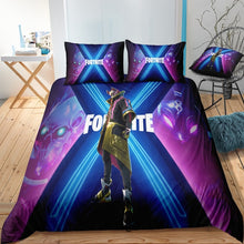 Load image into Gallery viewer, 3D Cartoon Bedding Suit Fortnites Quilt Cover Fortress Night Printed Bed Spead Child Bedroom Bed Duvet Cover Bedclothes 3pcs Set