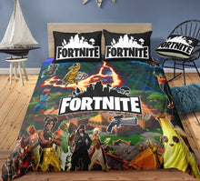 Load image into Gallery viewer, 3D Cartoon Bedding Suit Fortnites Quilt Cover Fortress Night Printed Bed Spead Child Bedroom Bed Duvet Cover Bedclothes 3pcs Set
