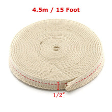 Load image into Gallery viewer, 4.5M Feet White Flat Cotton Useful Strong Flat Cotton Wick Core For Kerosene Burner Stove Lighting Lantern Oil Lamp  Accessory
