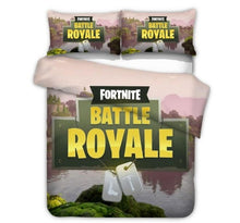 Load image into Gallery viewer, 3D Cartoon Bedding Suit Fortnites Quilt Cover Fortress Night Printed Bed Spead Child Bedroom Bed Duvet Cover Bedclothes 3pcs Set
